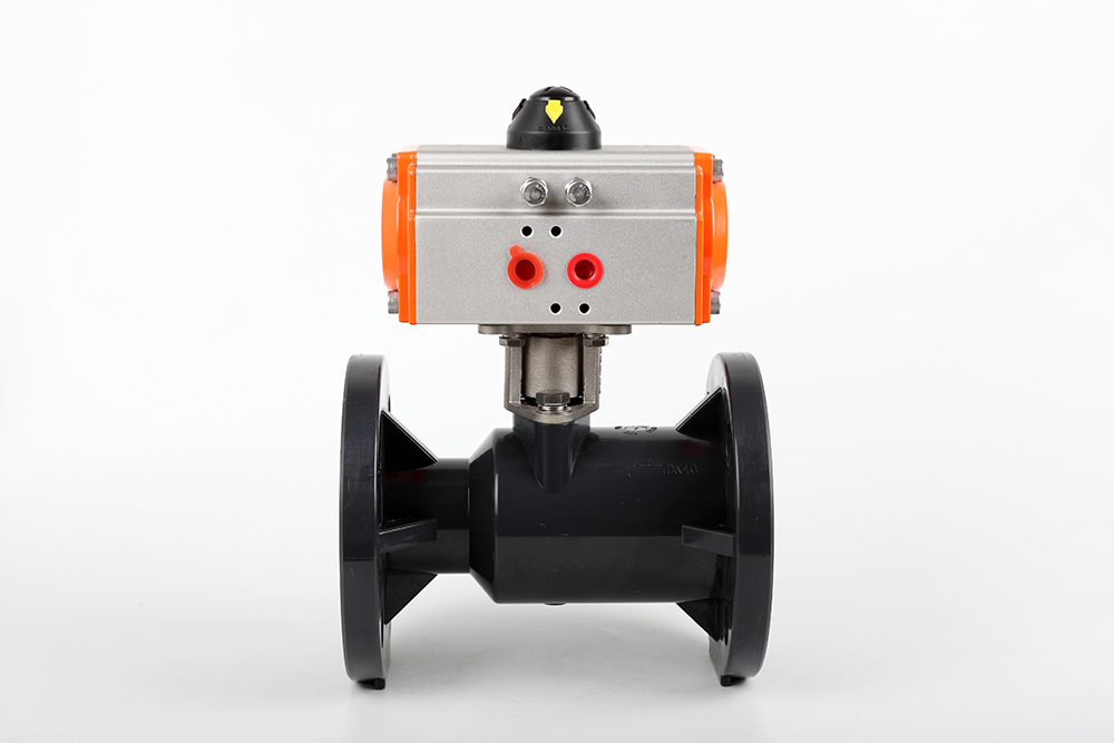 正镶白气动法兰一体球阀