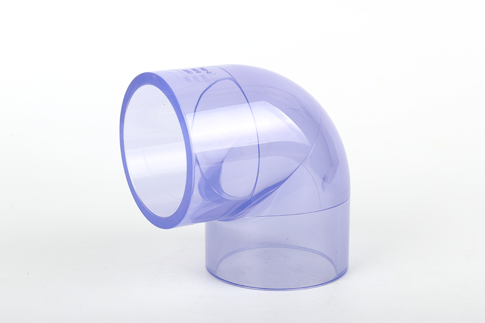 正镶白透明 90 度弯头